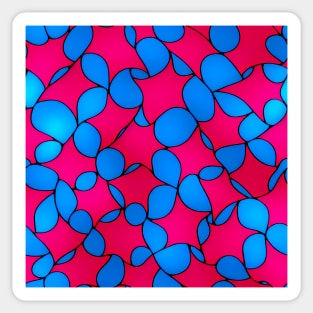 Viral Red Stars Abstract Art - Stained Glass Sticker